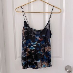 House of Harlow silk tank floral blouse